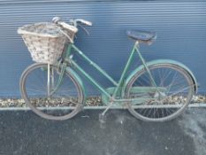 Green vintage ladies bike
