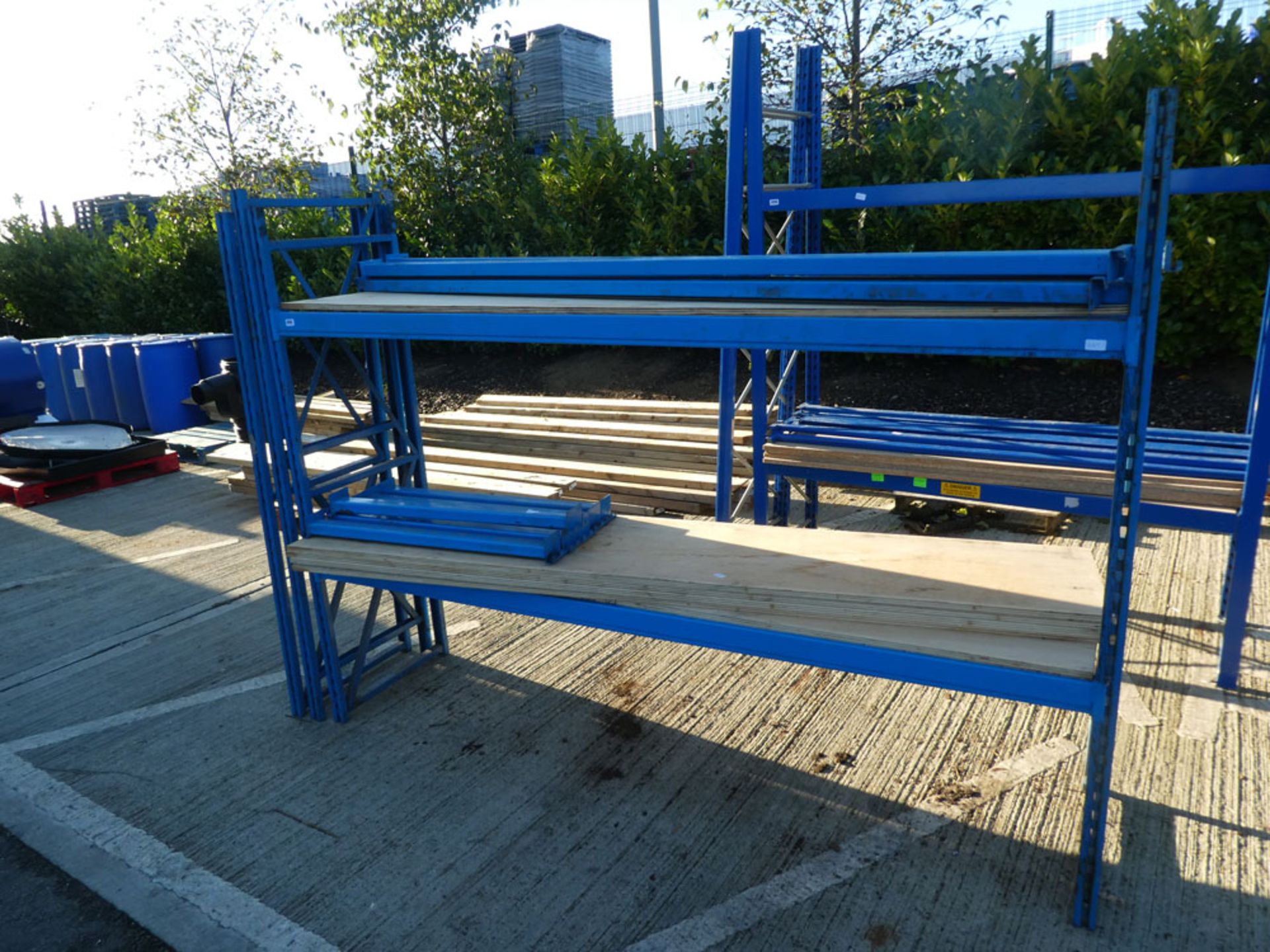 Blue Dexion style rack with one other flatpack