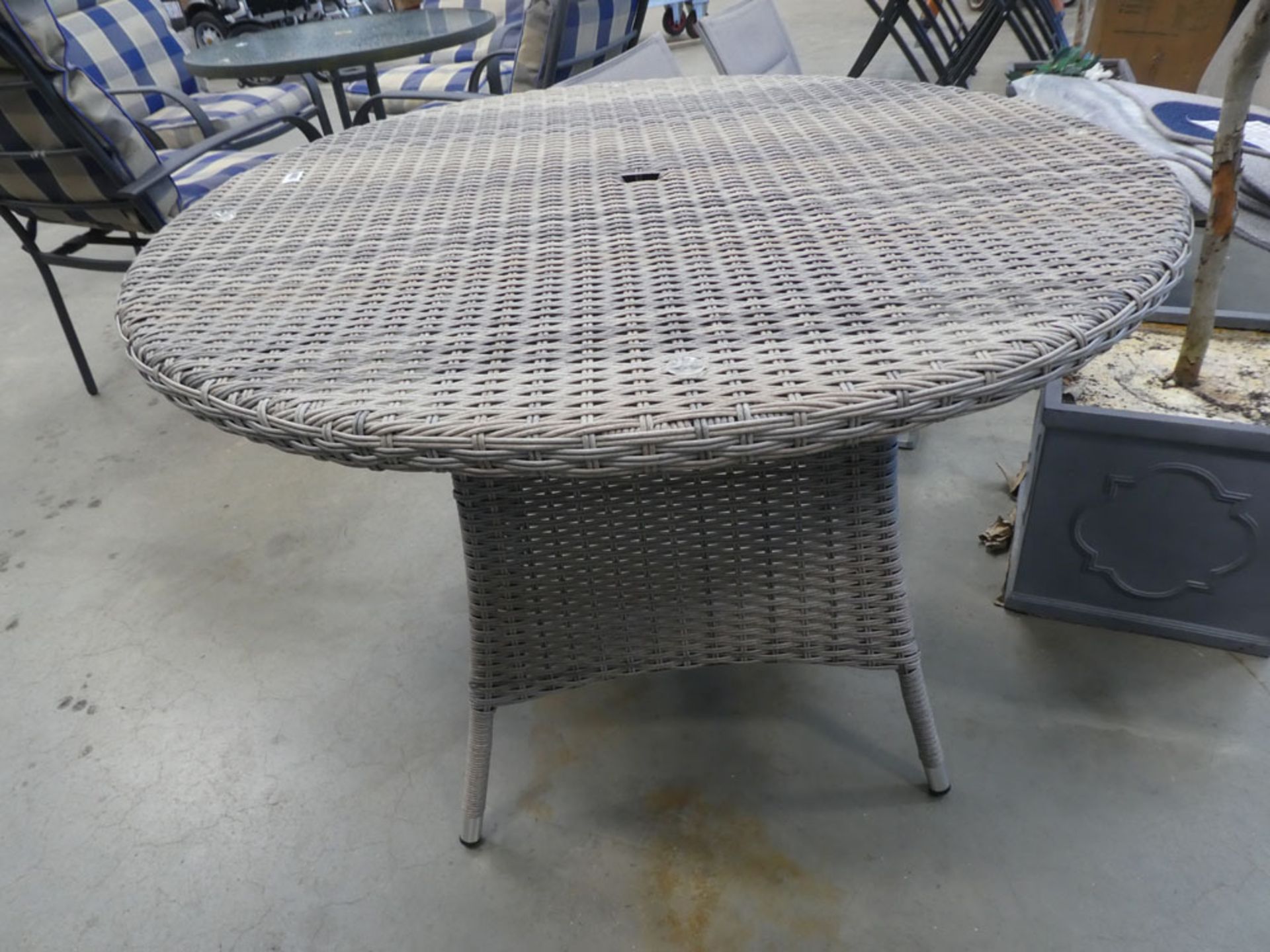 Rattan round garden table