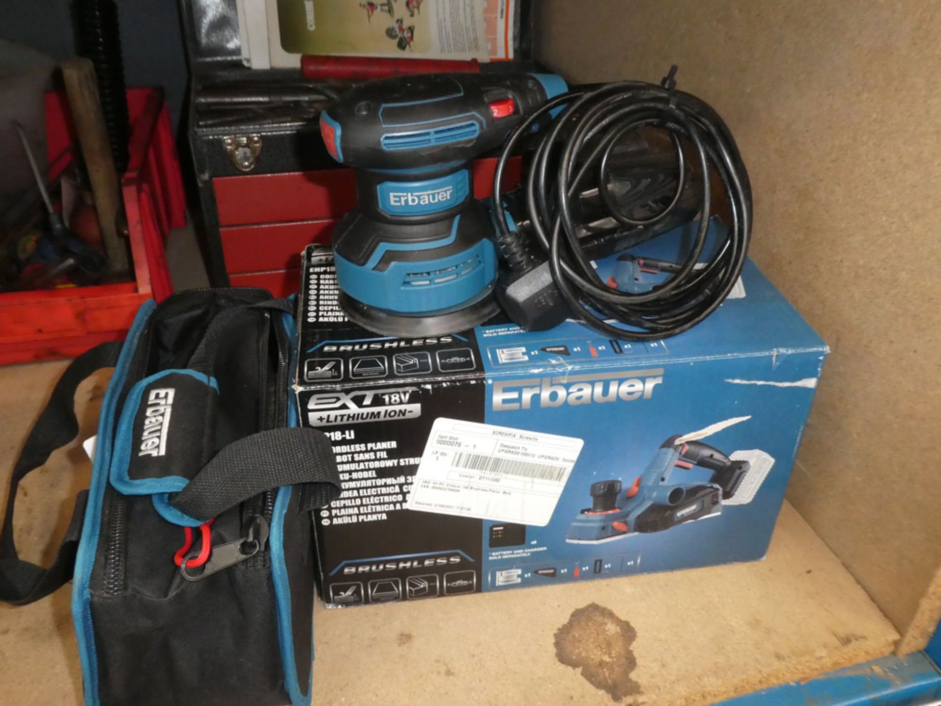 Erbauer 1.25mm sander and boxed cordless planer (unit only)