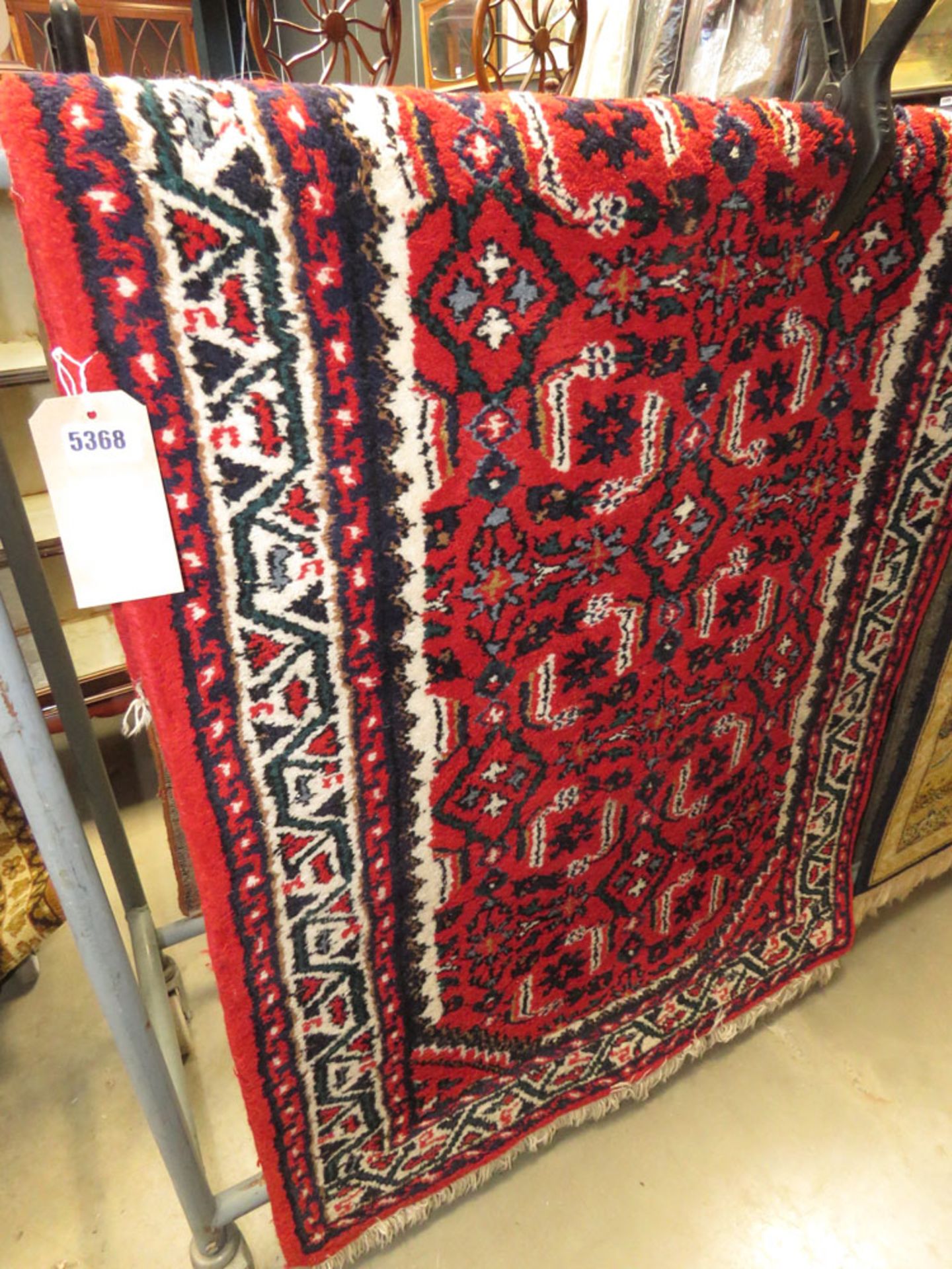 (3) Woolen Moroccan mat with floral pattern