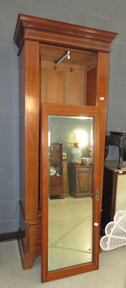 Edwardian single door wardrobe with drawer under