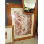 Framed and glazed print of a Roman lady