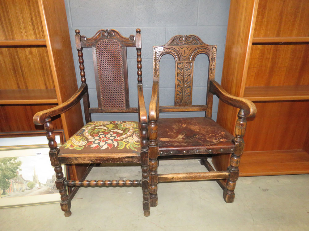 5014 2 oak armchairs