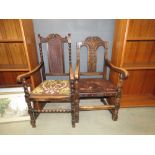 5014 2 oak armchairs