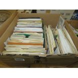 Box containing 7'' vinyl records