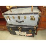 Two vintage travelling trunks