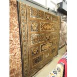 (13) 2x3m gold and brown floral carpet