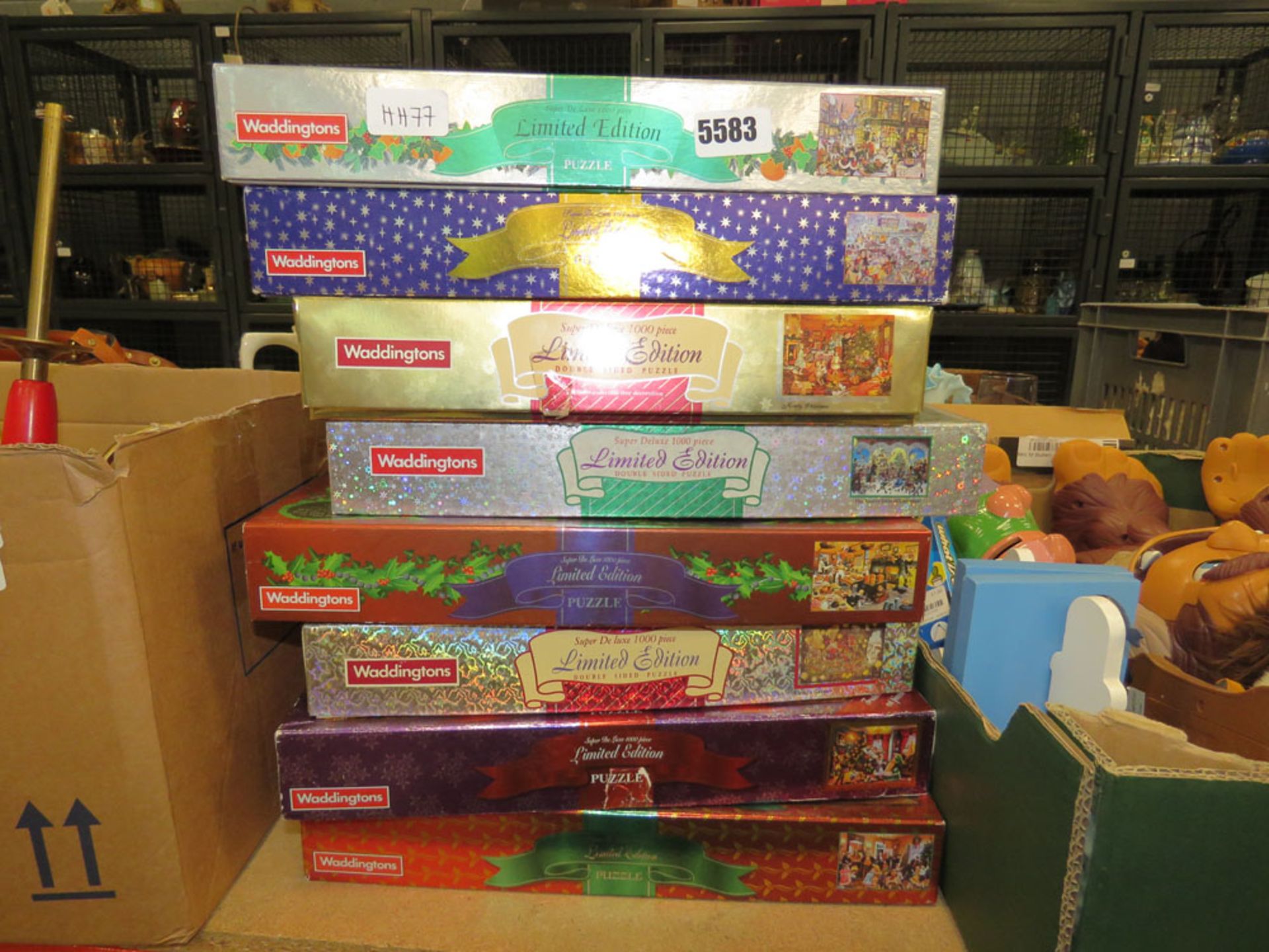 Stack of jigsaw puzzles