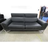 Black Italian 3 seater sofa