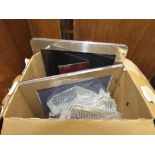 Box containing silver and silver plated photo frames