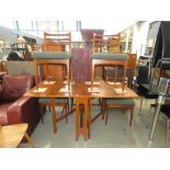 Teak drop side table plus 4 chairs