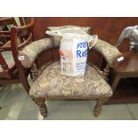 5113 Floral upholstered bow back armchair