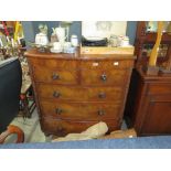 Victorian flame mahogany bow fronted chest of 2 over 3 drawers