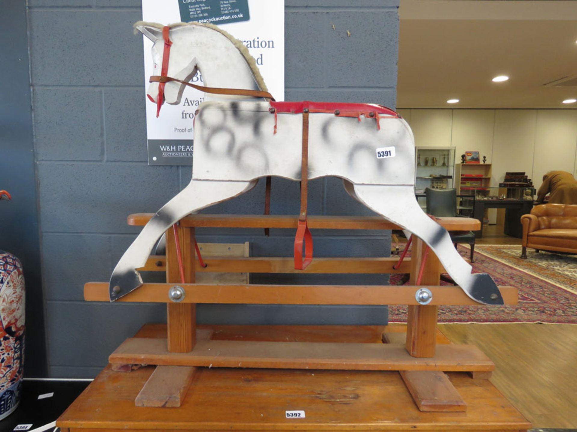 Painted child's rocking horse