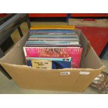 Box of vinyl records