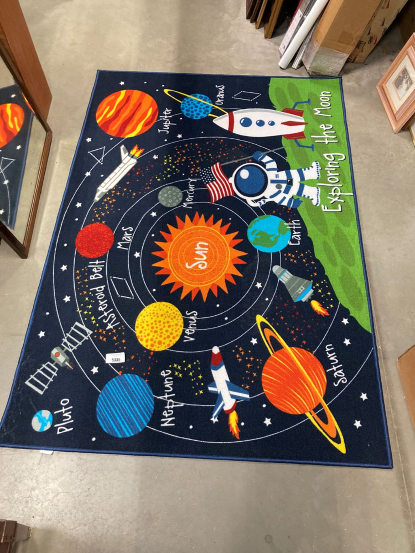 Planet patterned child's rug