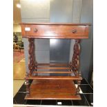 Victorian walnut Canterbury with single drawer