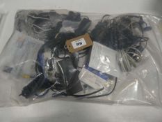 Bag containing cables, leads and PSUs
