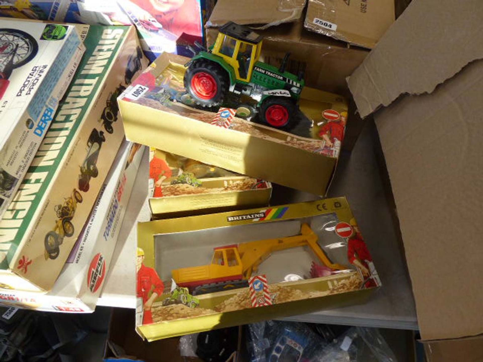 Quantity of Briton's toys to inc. tractors, cranes and diggers