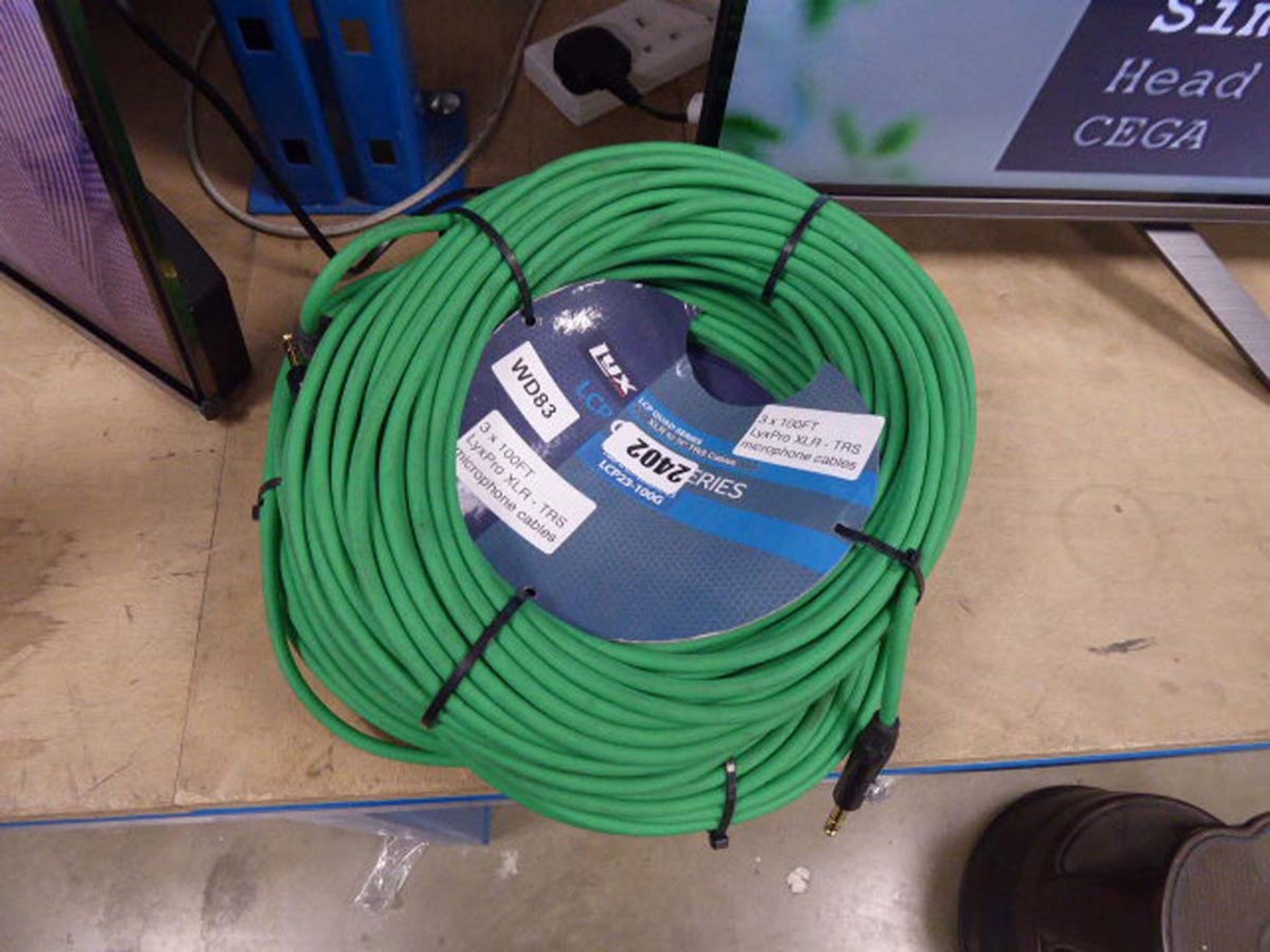 3 rolls of 100ft Lynx Pro XLR microphone cable