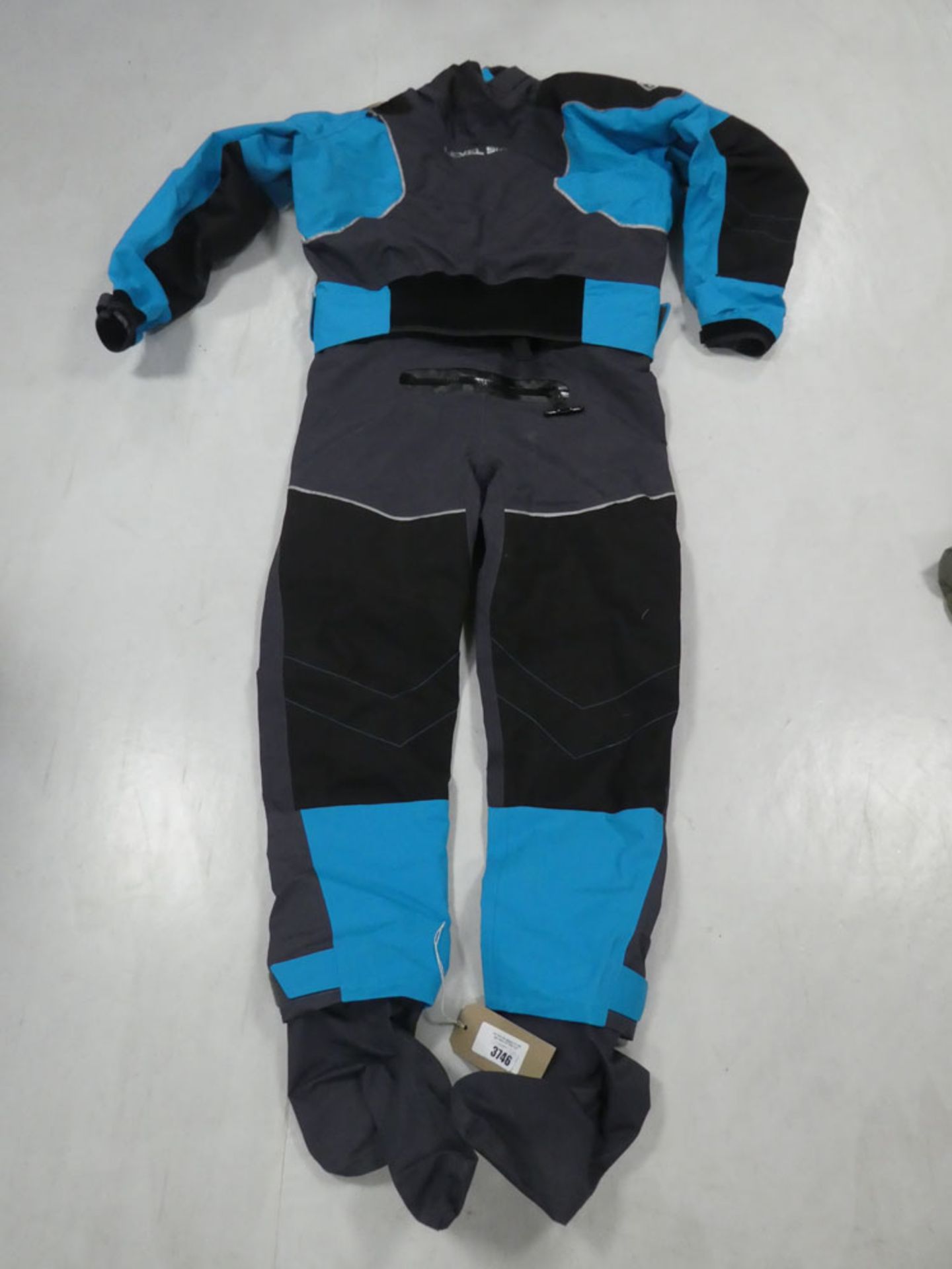 Level 6 Emperor Drysuit size XL in charcoal and blue (bagged)
