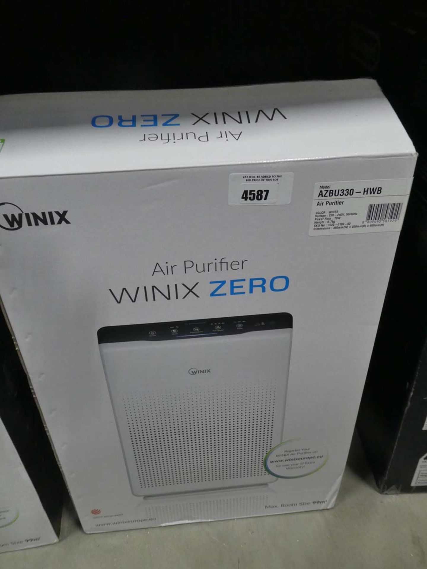 Boxed winix air purifier