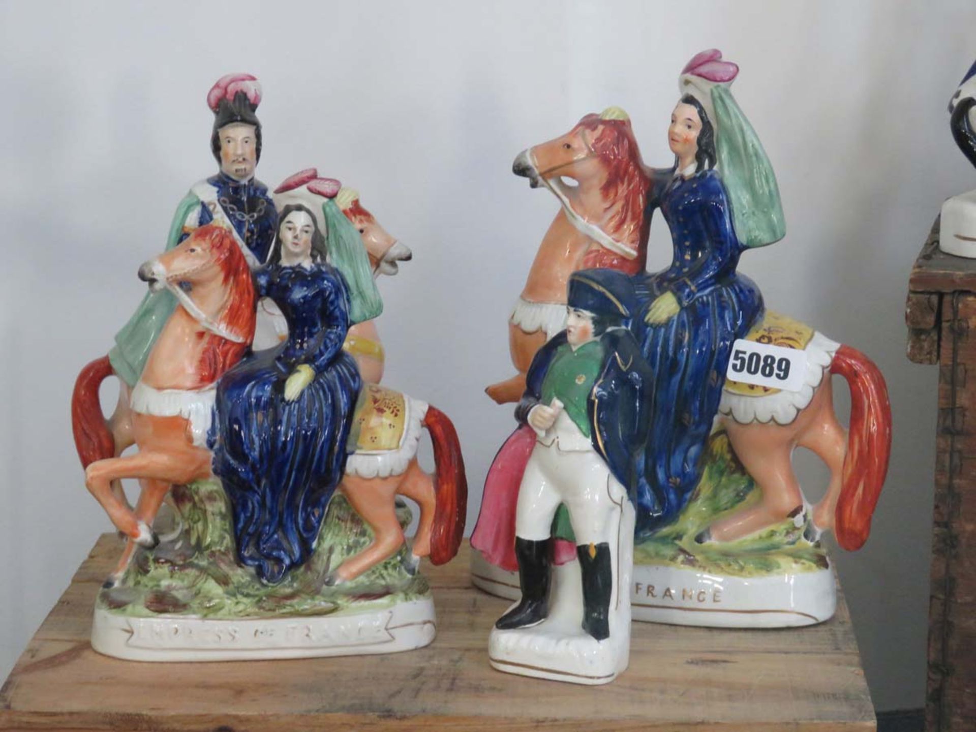 4 Empress of France and Napoleon flatback Staffordshire figures