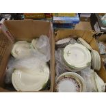 3 boxes containing Minton and Aynsley crockery