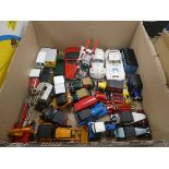 Box containing loose die cast models