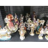 Quantity of Capo Dimonte, Doulton, and other ornamental figures