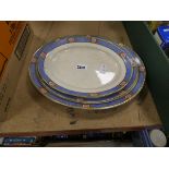 3 floral patterned meat platters