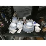 (3) Cage containing a qty of Japanese export crockery, ornamental figures and general china