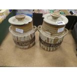 2 kitchen flour storage vessels