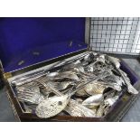 Cased king pattern cutlery set, as found