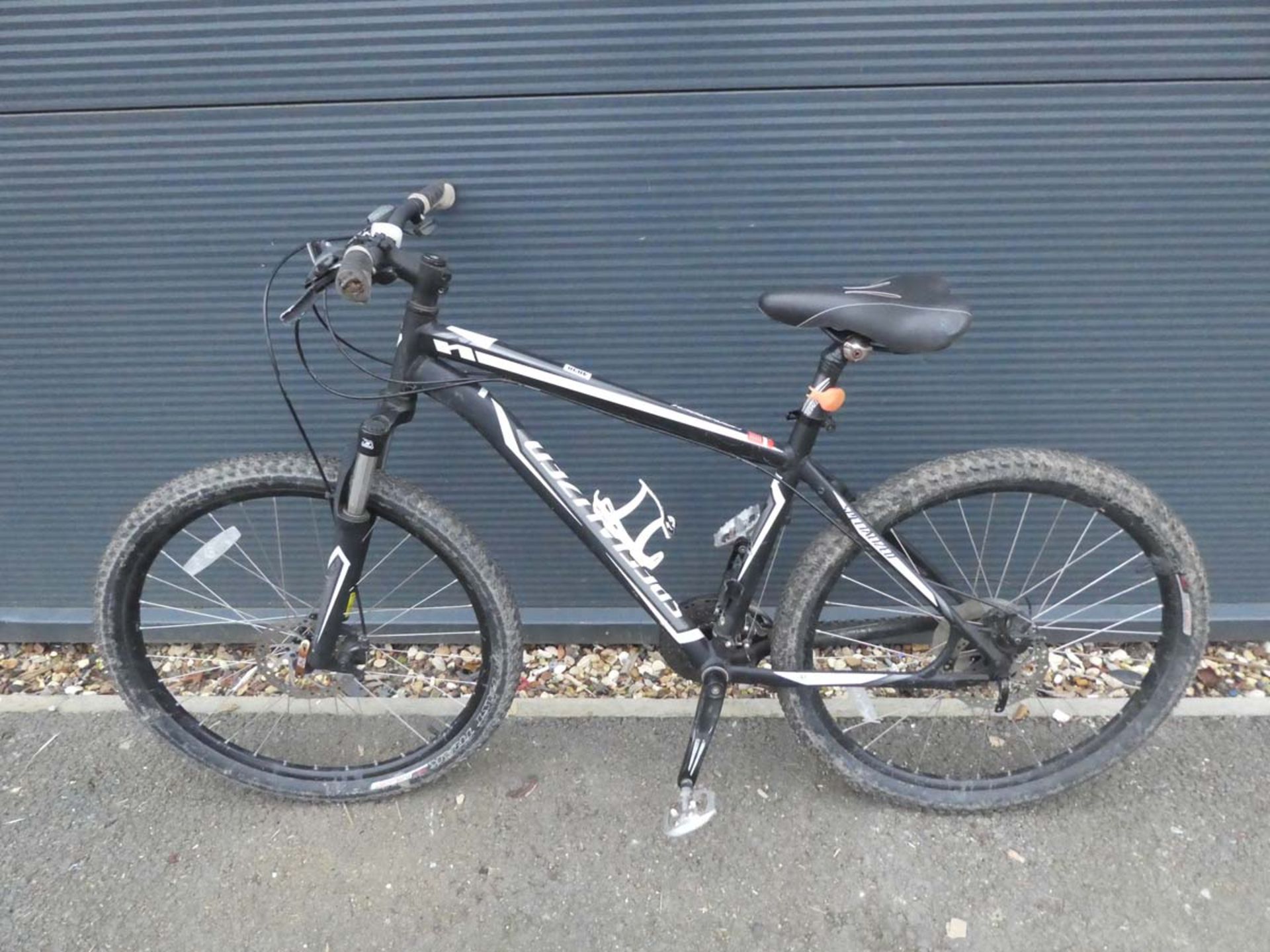 Specialised black and white mountain bike