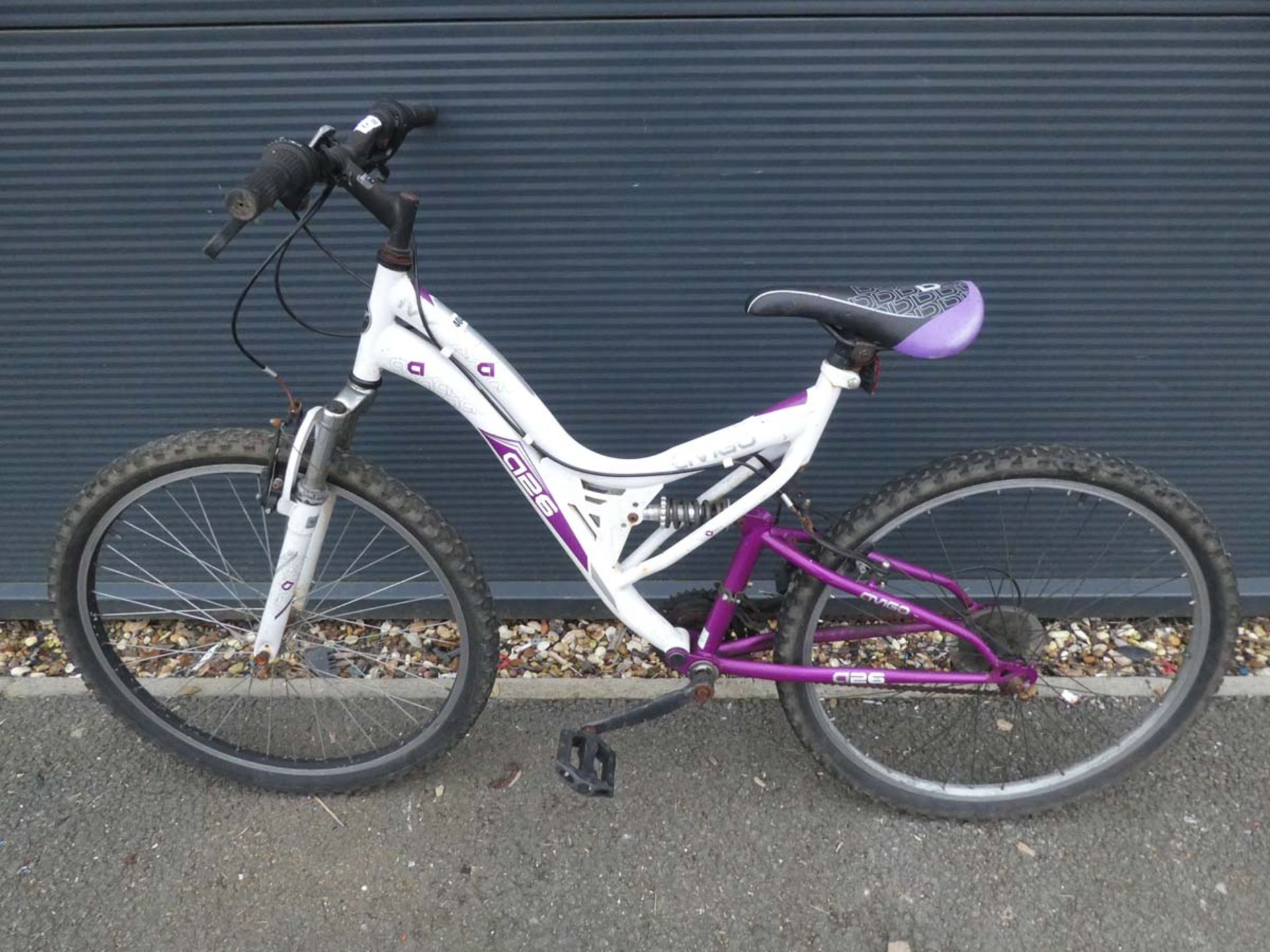 White and purple girls bike