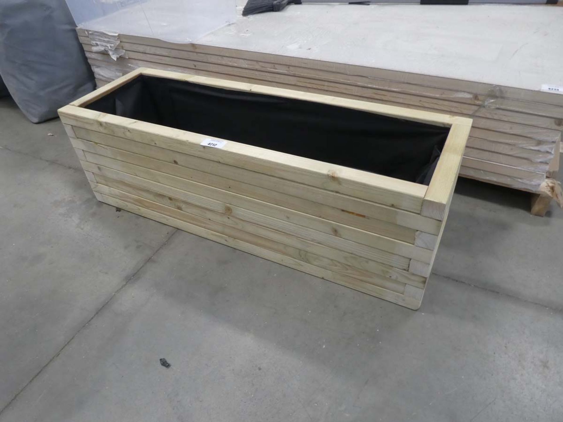 Wooden rectangular planting box