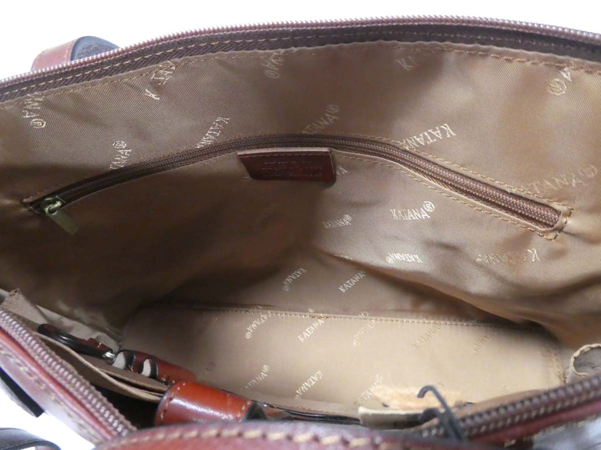 Katana brown leather handbag, with dustbag (inside bag) - Image 2 of 2