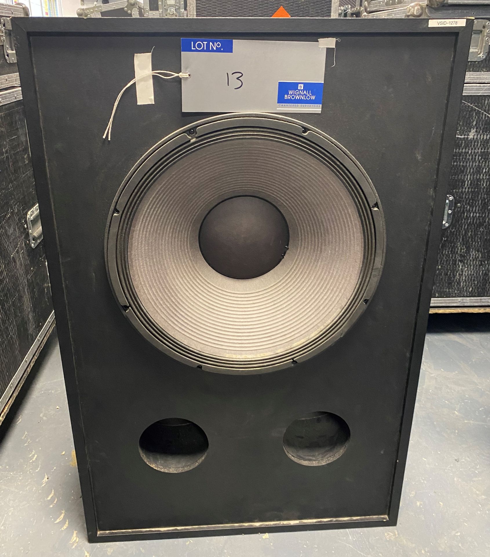 A JBL Professional Series Model 4645B Subwoofer Cinema Speaker, 1000mm x 650mm x 350mm, 18in speaker