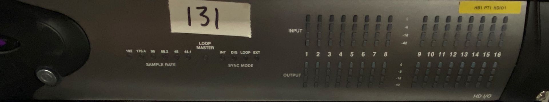 An Avid HD I/O 8x8x8 Audio Interface with Digital I/O Card (previously in use).