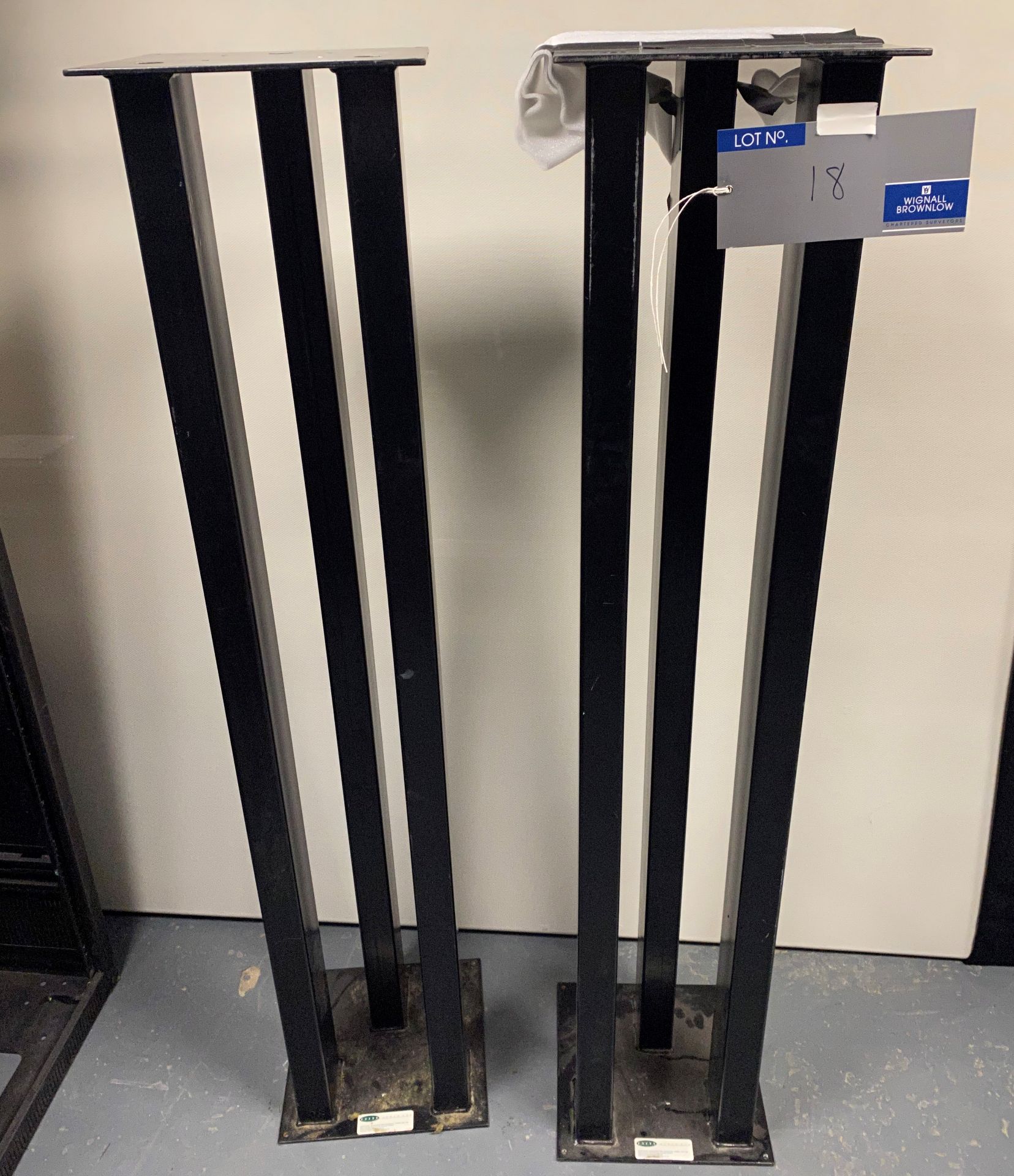 A Pair of Speaker Stands, 1.4m high, base 300mm x 300mm.