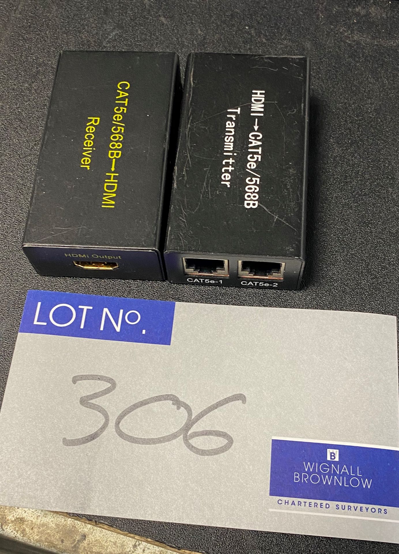 A Pair of HDMI-CAt5e 568B TX/RX Extenders (not tested).