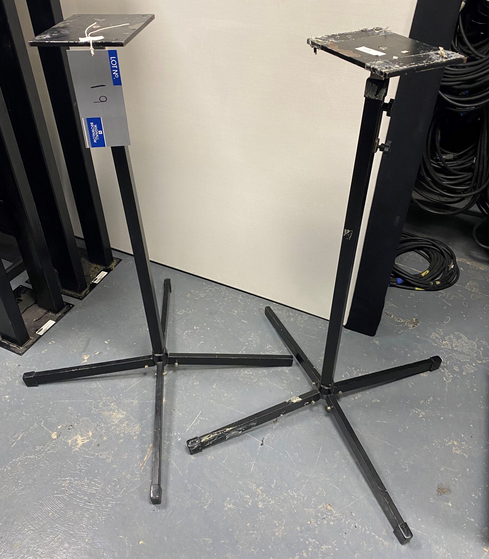 A Pair of Adjustable Height Speaker Stands, 1.2m min. height.