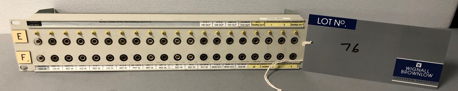 Assorted Audio-Visual Equipment comprising: A Video Patch Bay; Rackmount Distro 16A-12 IEC