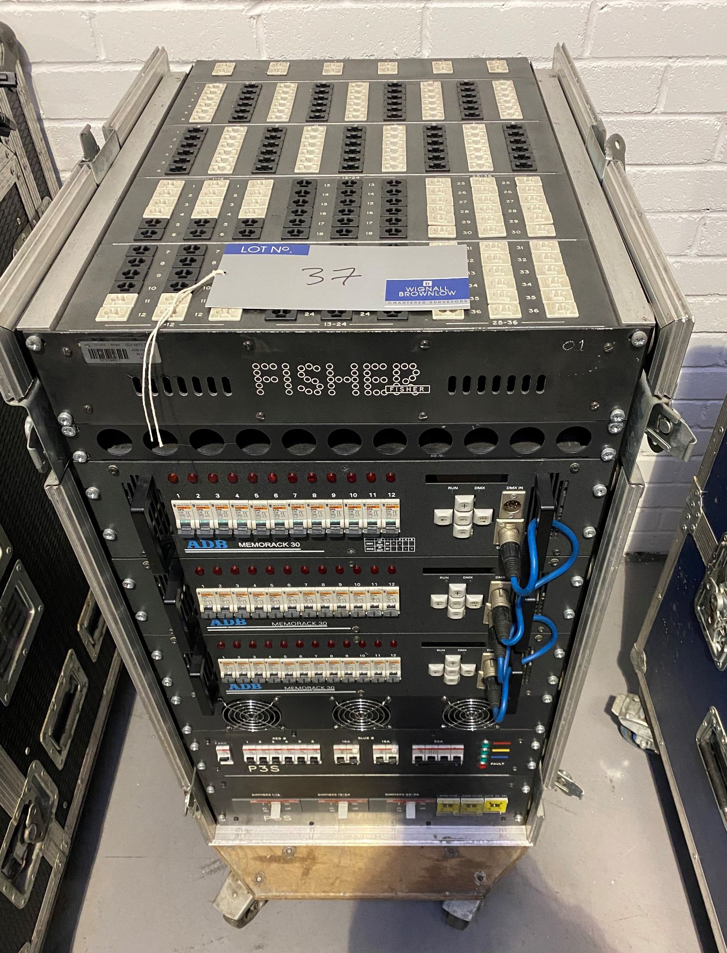 An ADB Digital 36 way 3kW Dimmer Rack with powerlock I/P and link cables (in working order). - Image 2 of 4