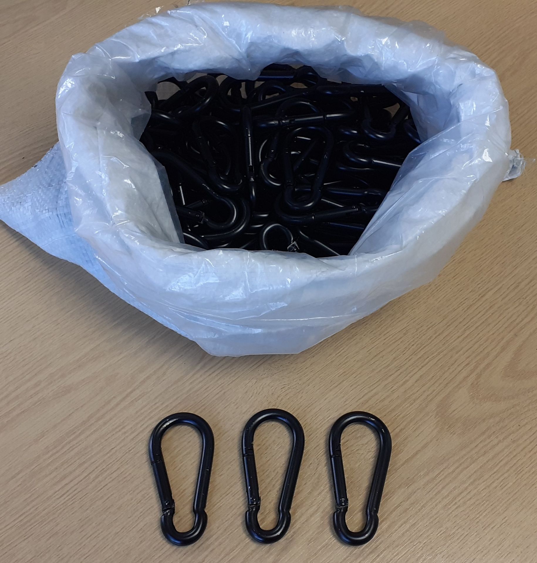 80 x Anodised Black Carabiners (as new condition)(located at Light Fantastic Production Services,