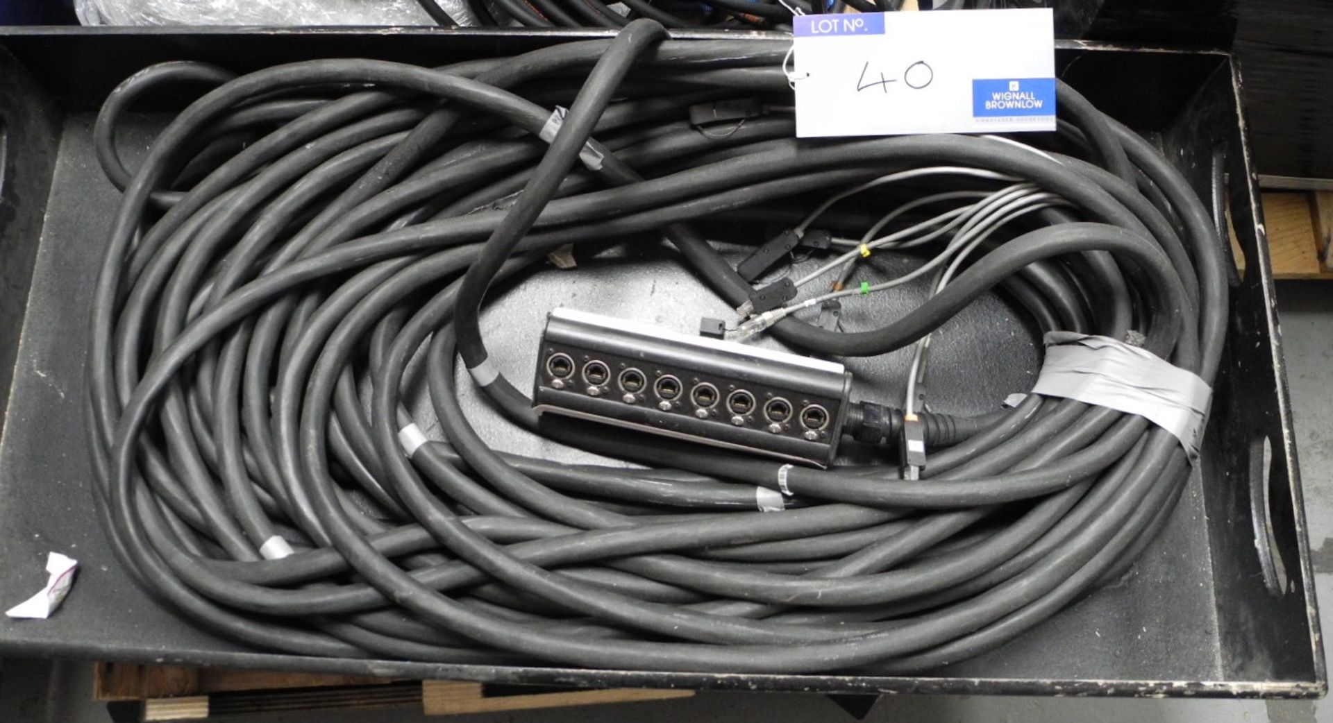 A CAT5 Multicore; 8 way, approx, 50m length, in storage tray-located at PR Live, Unit 6, Windsor