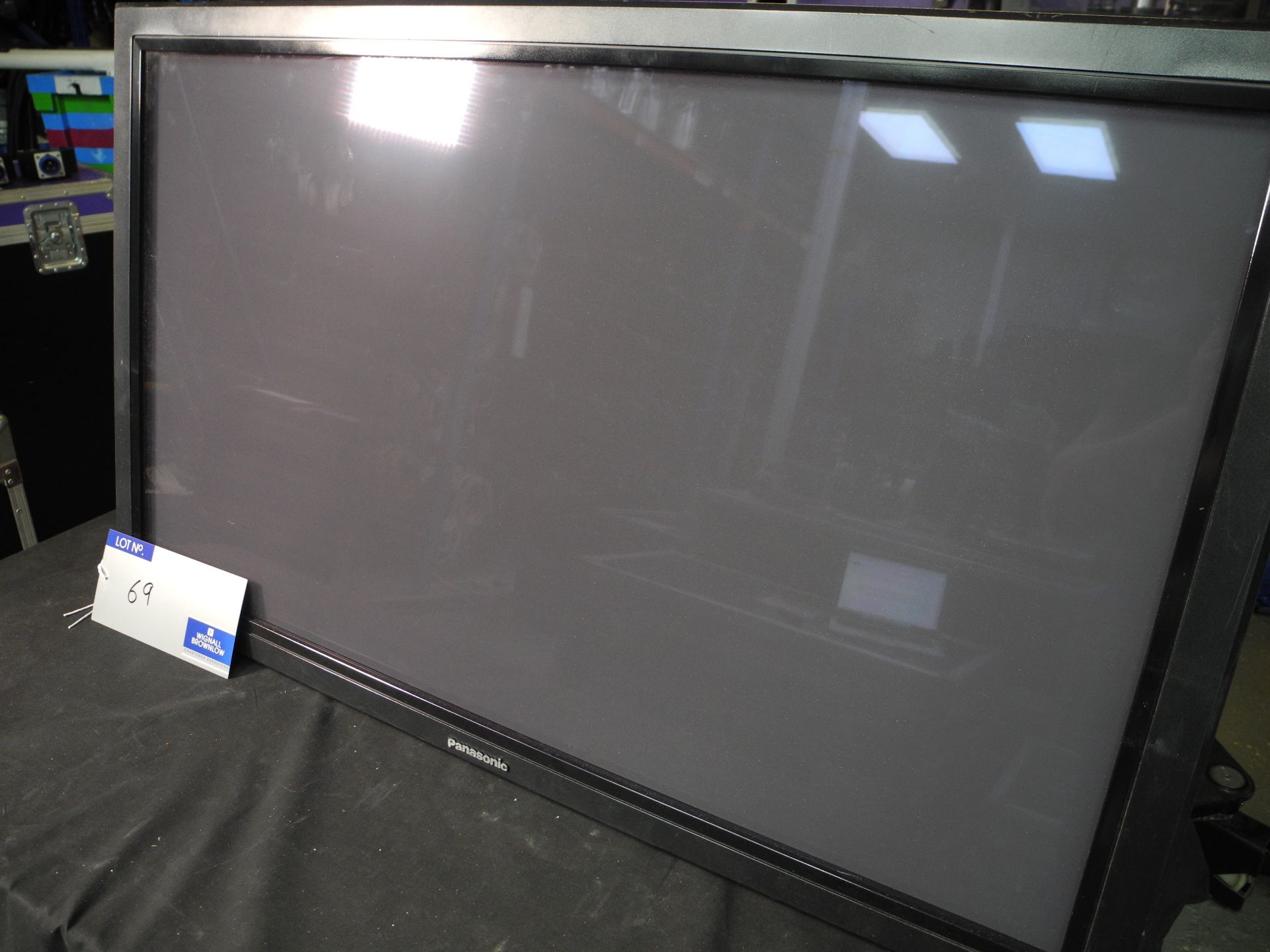 2 Panasonic TH-42PF20E 42in Plasma Screens; SDI in and loop out cards installed, one screen has 3