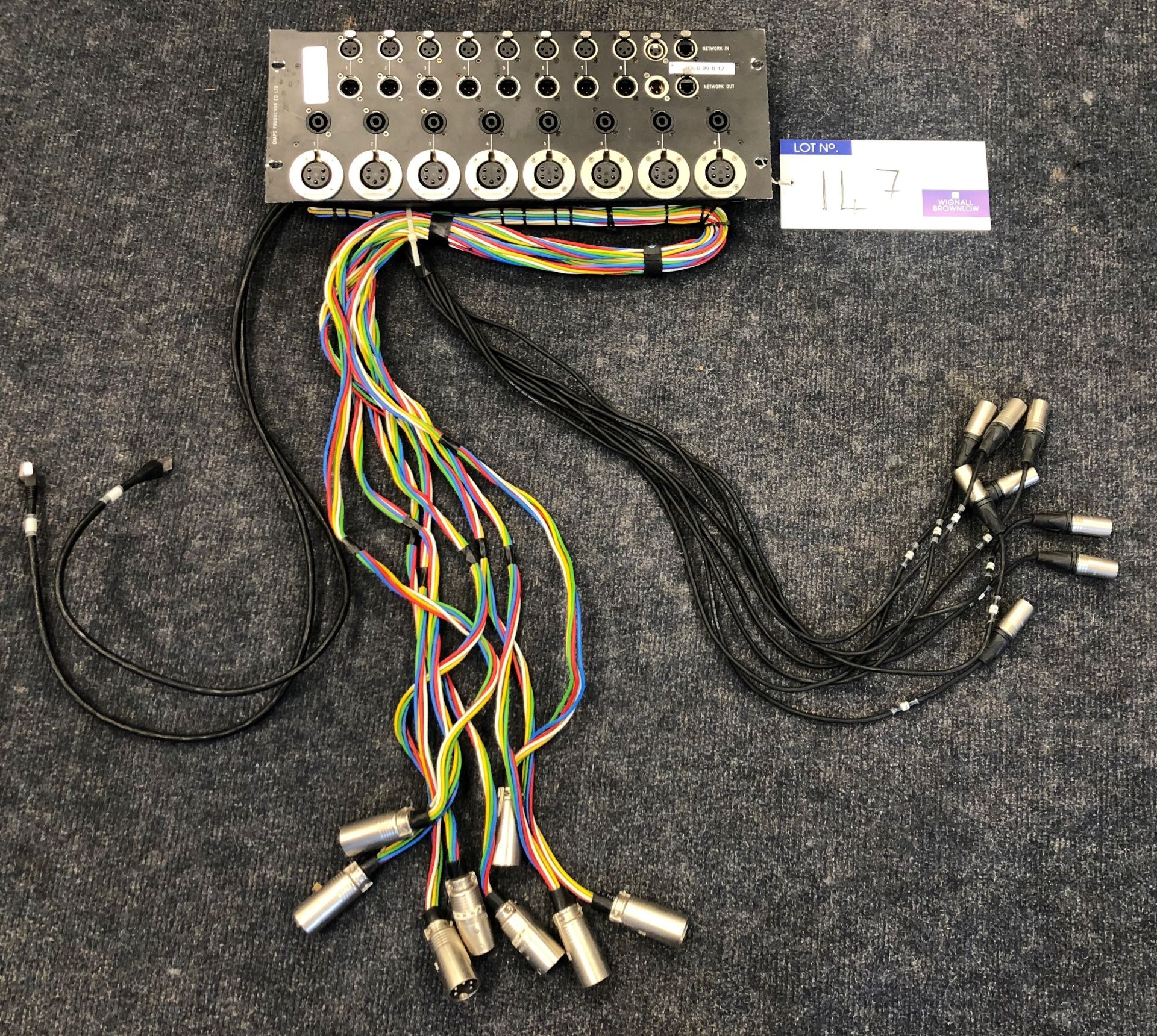 A 4u Amplifier Rack Panel with both EP5 and NL4 output connectors, 8 ins and 8 outs plus Networking,